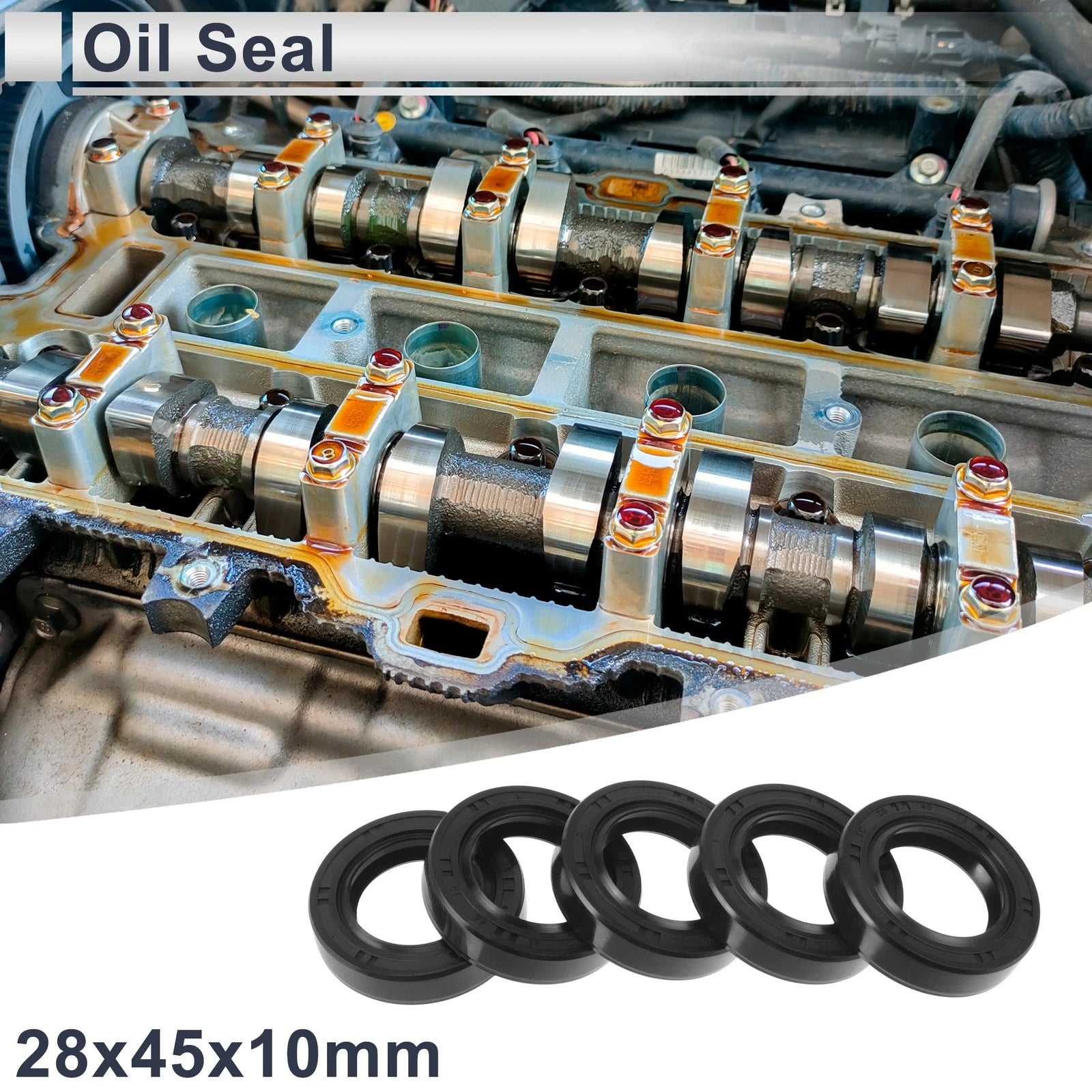 Set of 5 Oil Seal Rotary Shaft Seal TC Ring 28x45x10mm Nitrile Rubber