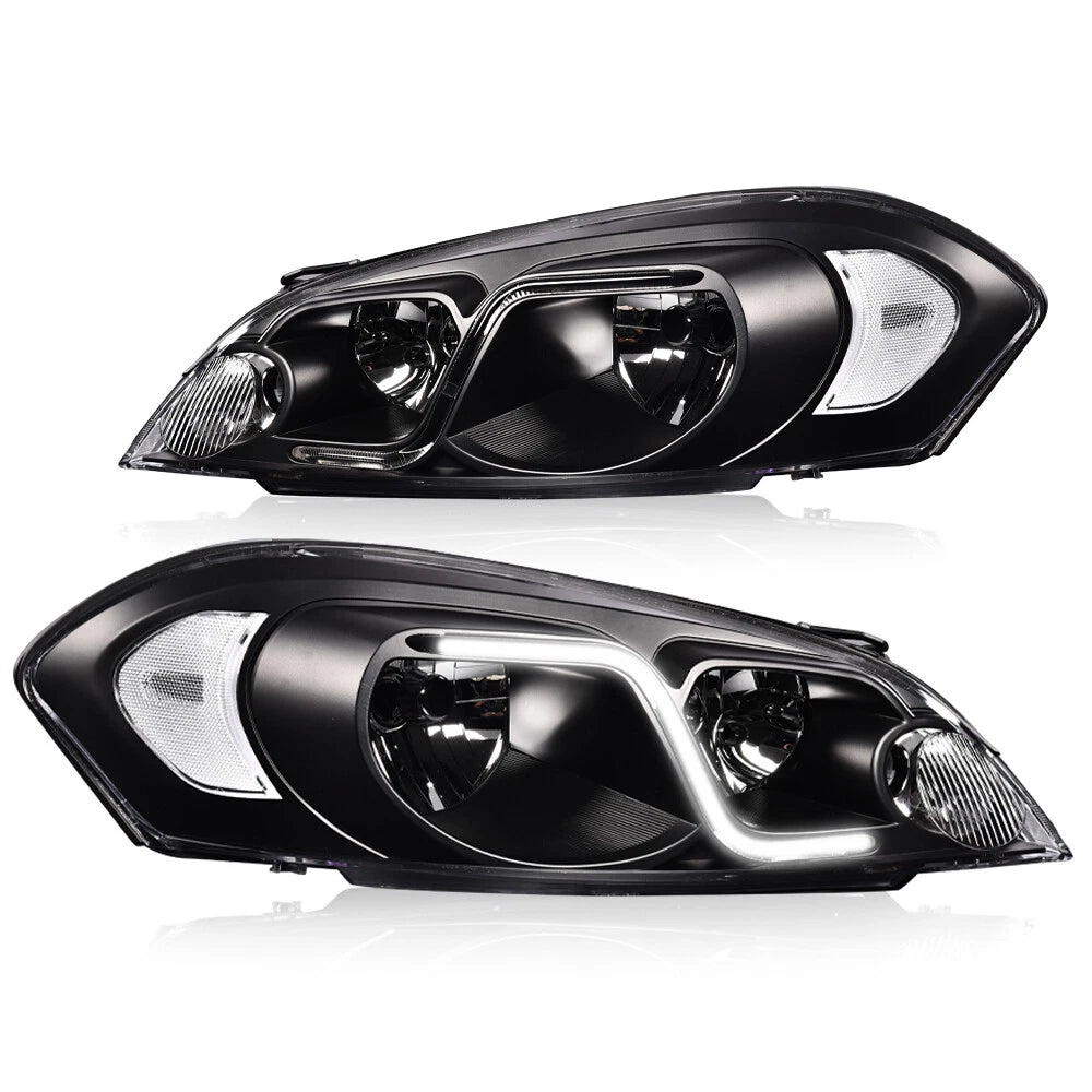LED DRL Headlights for Chevy Impala (2006–2016) Black Housing
