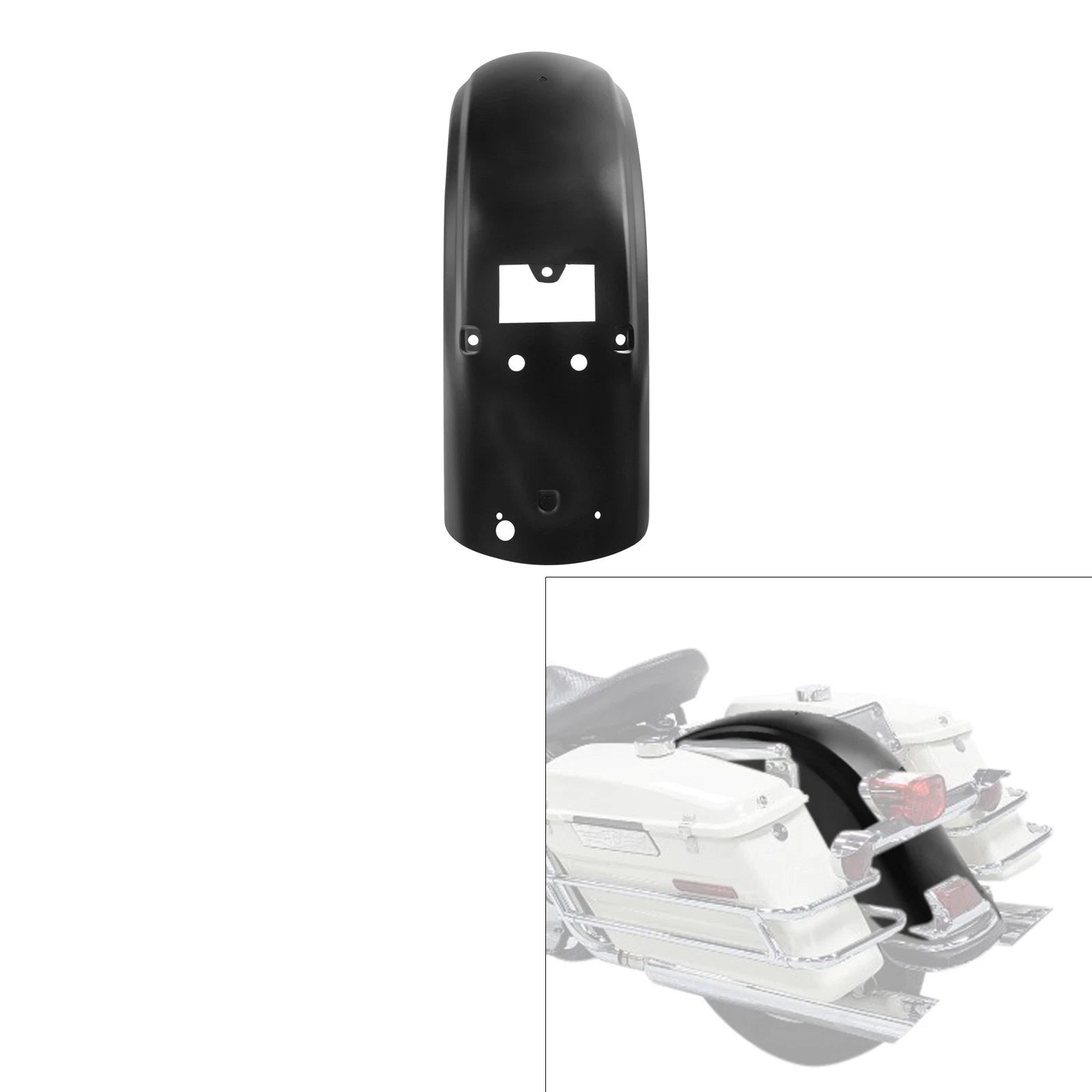 Unpainted Black Rear Fender for Harley Touring Electra Street Road Glide (2009–Present)