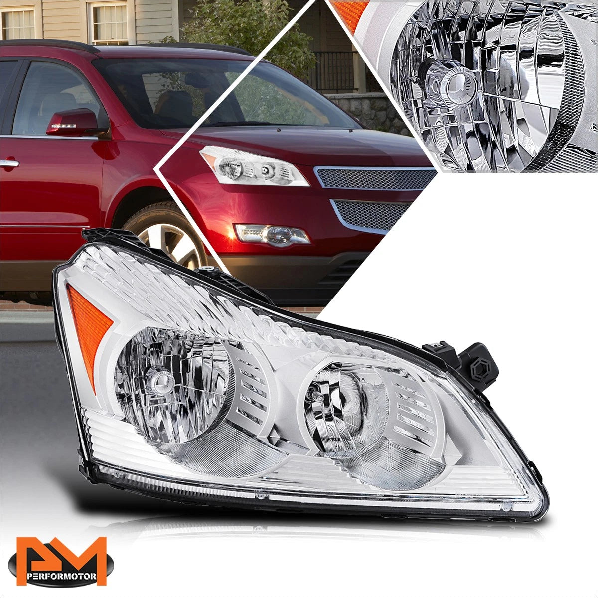 Right Side Headlight Lamp Chrome for Chevy Traverse (2009–2012)