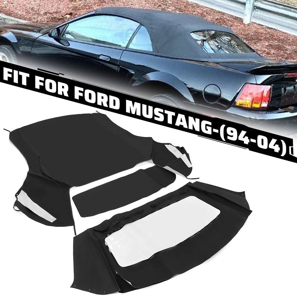 Soft Top with Window for Ford Mustang (1994–2004) Black Sailcloth Plastic