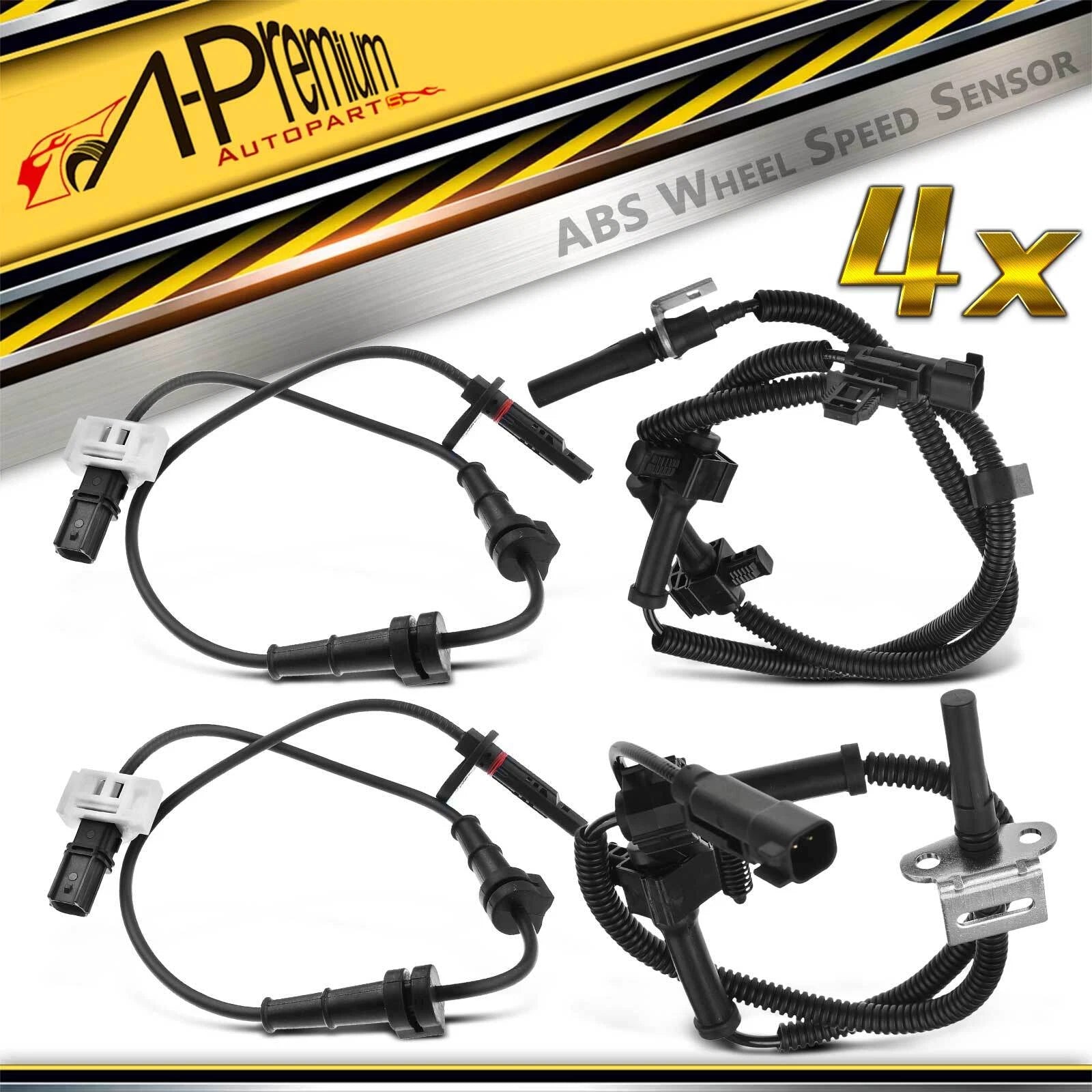 Set of 4 ABS Wheel Speed Sensors for Chevrolet Silverado 3500 HD (2007–2019)