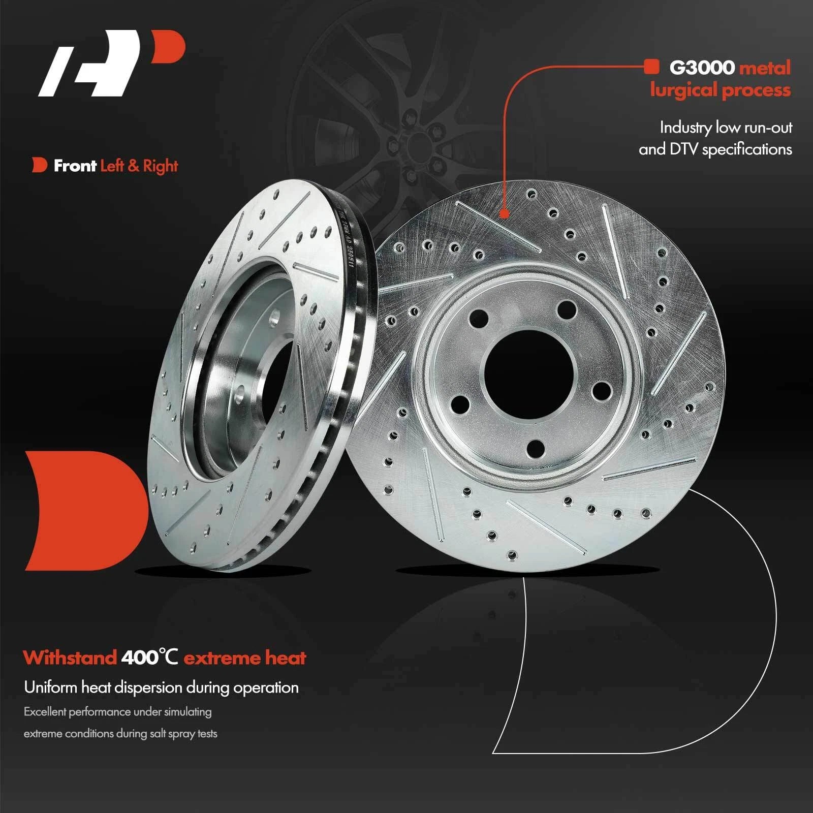 Front Drilled Brake Rotors for Chevy HHR (2006-2011)