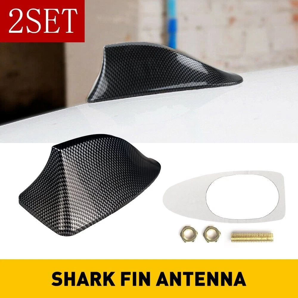 Set of 2 Shark Fin Roof Antennas for Universal Vehicles (FM/AM)