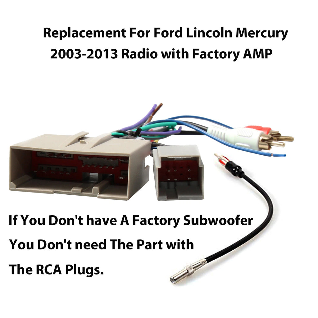 Car Stereo Wiring Harness and Antenna Adapter Kit for Ford Lincoln Mercury