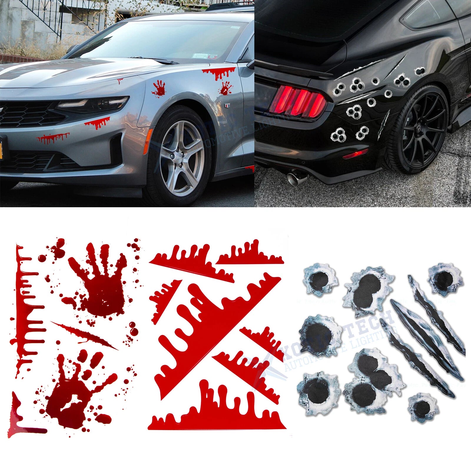 Scary Blood Handprint Die-Cut Car Sticker for Universal Fit (2010–2025)
