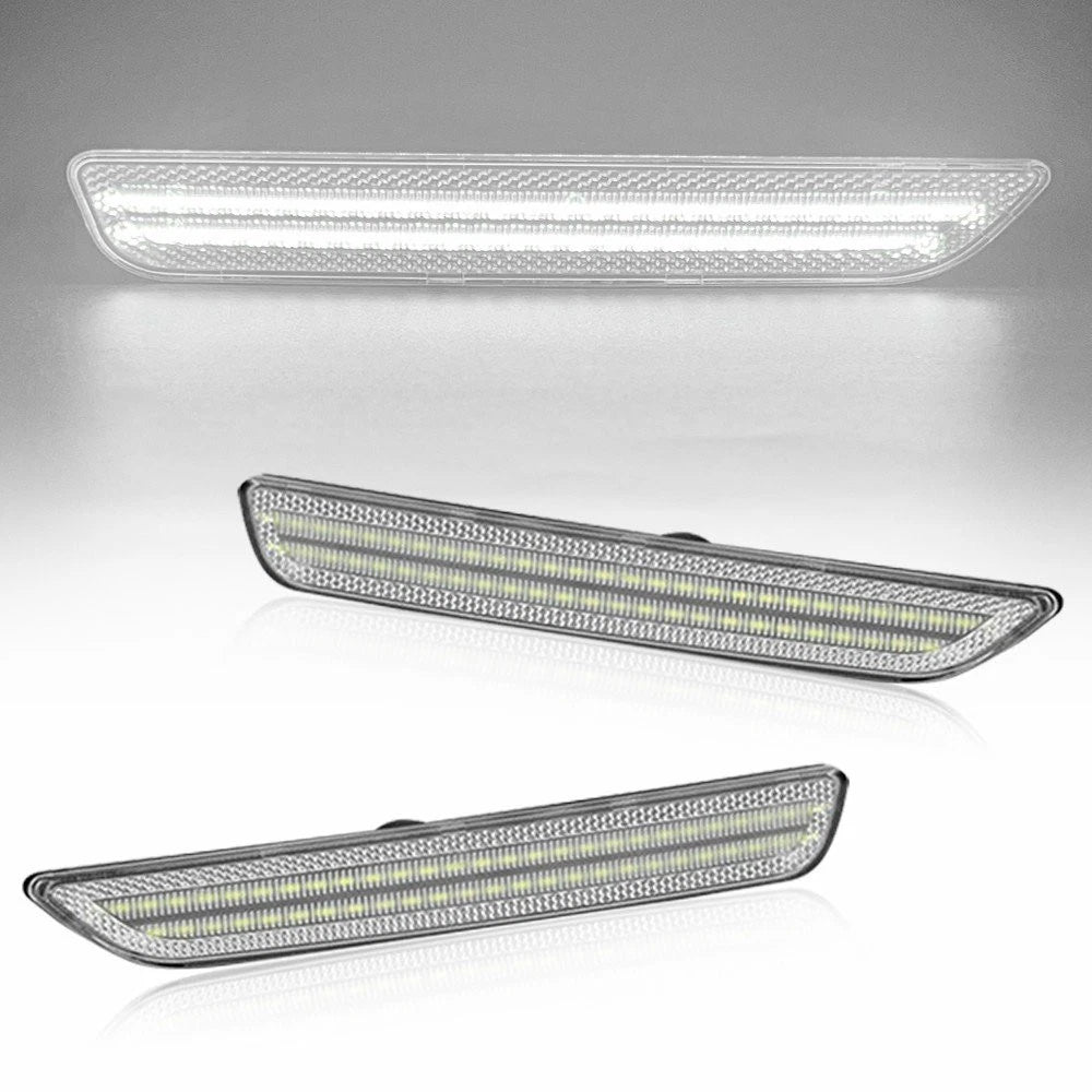 2X White LED Clear Rear Side Marker Light for Ford Mustang (2010–2014)