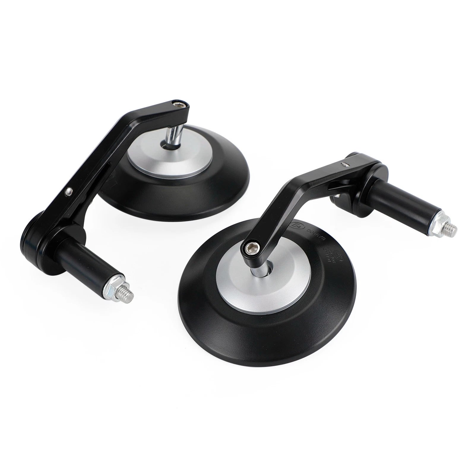 Pair 22mm Round Black Billet Handle Bar End Mirrors for Custom Motorcycles
