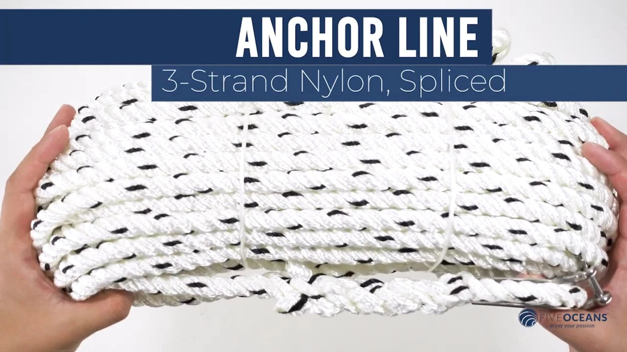 3/8 inch x 100 ft Rope Line with Thimble & Shackle for Marine Use