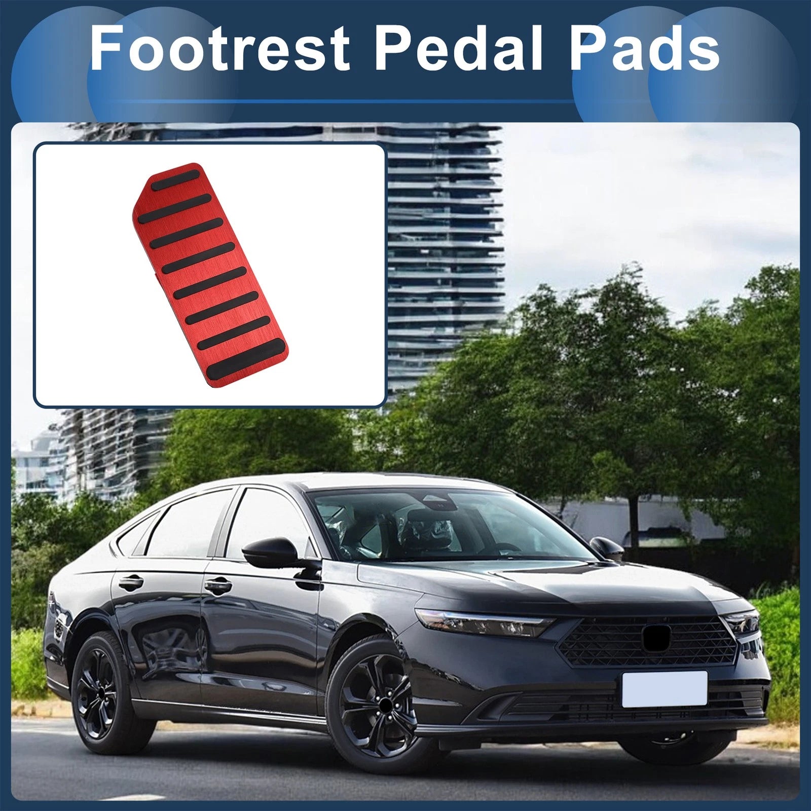 Footrest Pedal Pad Cover for Honda Accord (2018–2023) - Red
