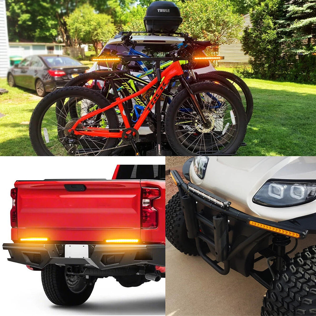 2X LED Flowing Amber Stop Brake Turn Signal Tail Light Bar for Truck Trailer RV