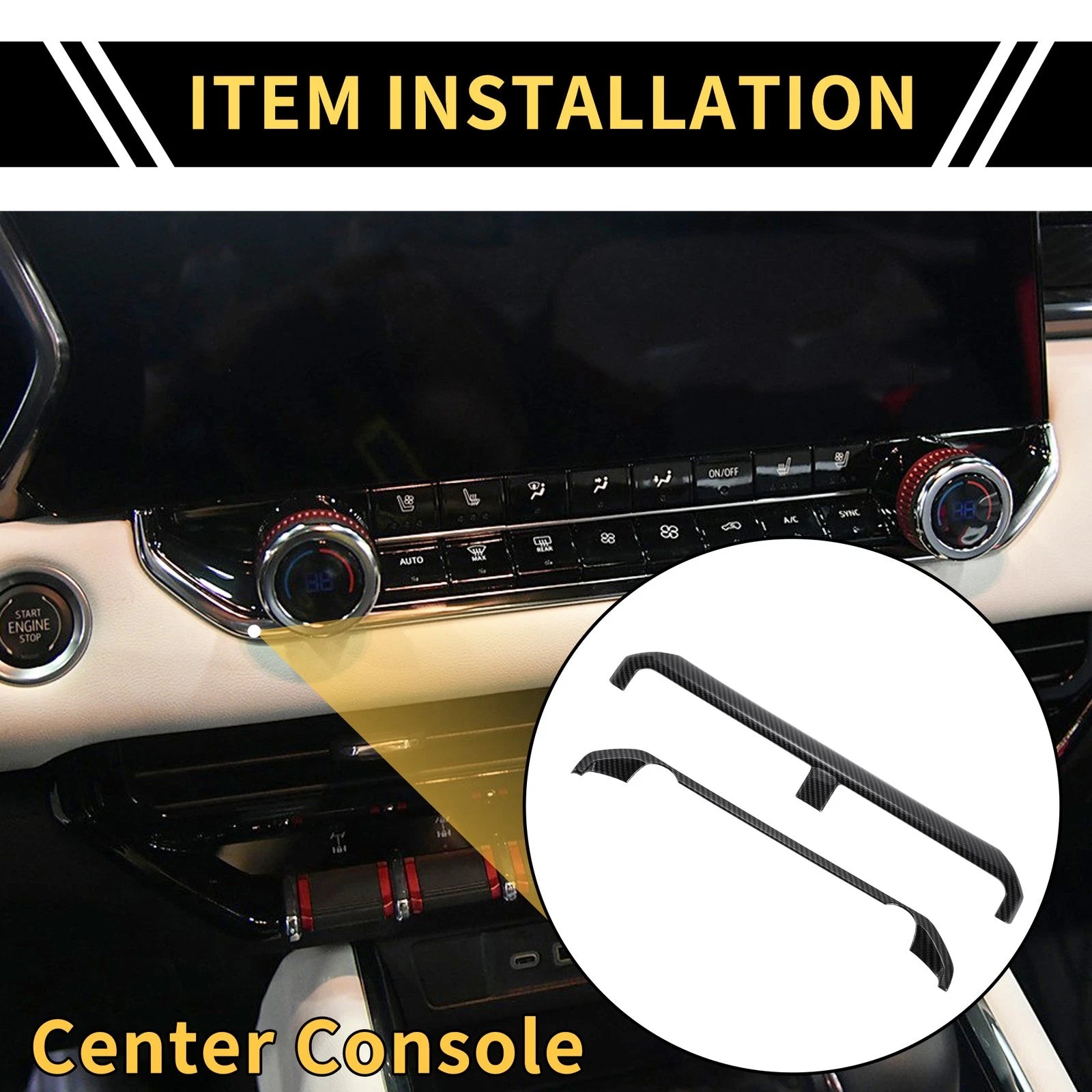 Central Control Panel Trim Cover for Chevy Colorado (2023–2024) Carbon Fiber