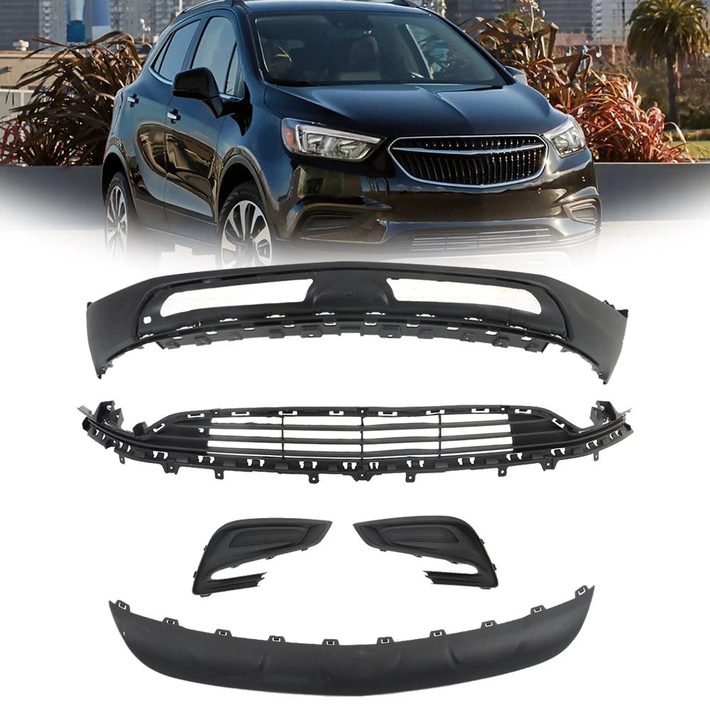 Set of 5 Lower Bumper Assembly, Grill & Fog Light Covers for Buick Encore (2017–2022)