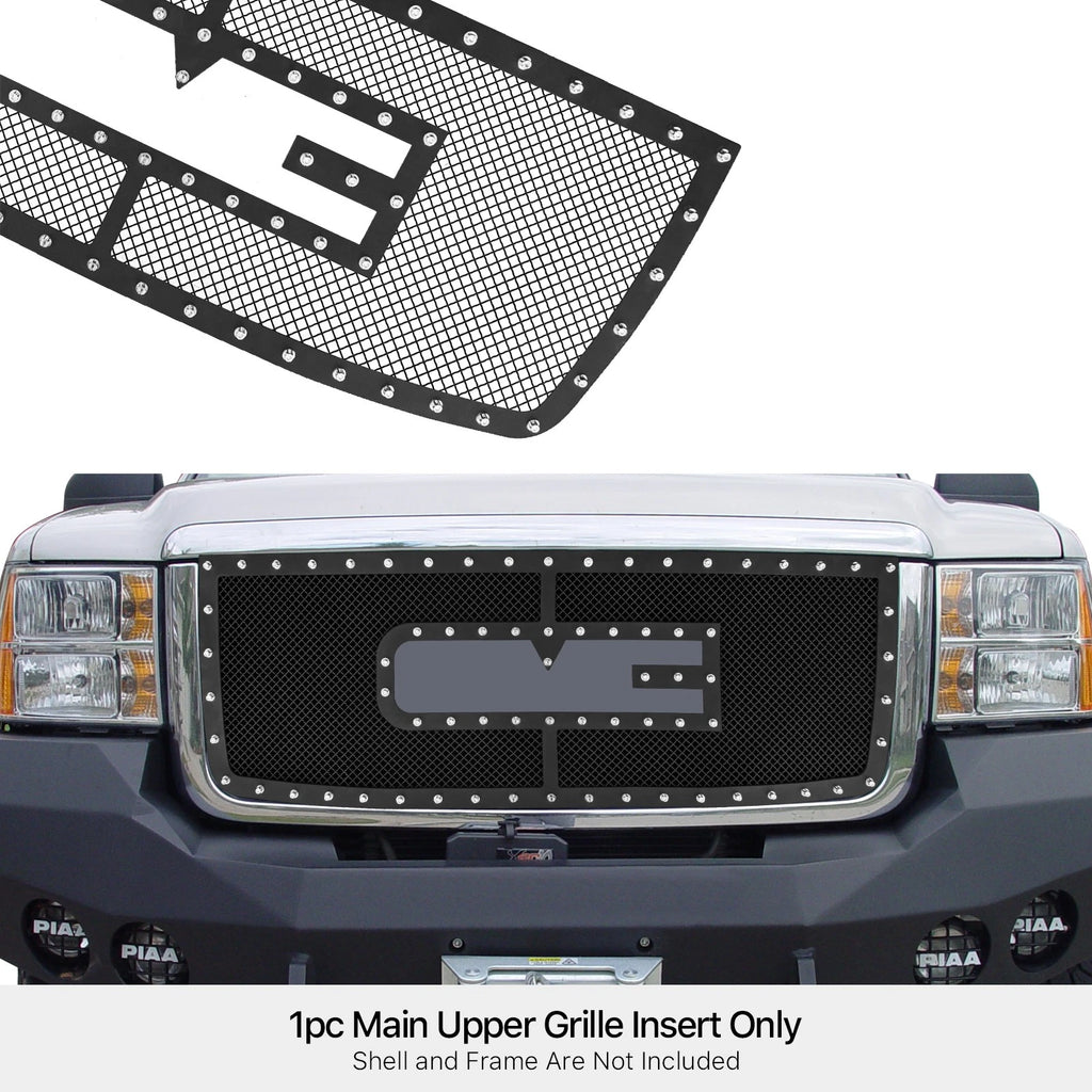 Upper Black Mesh Grille Insert for GMC Sierra 2500/3500 (2007-2010)