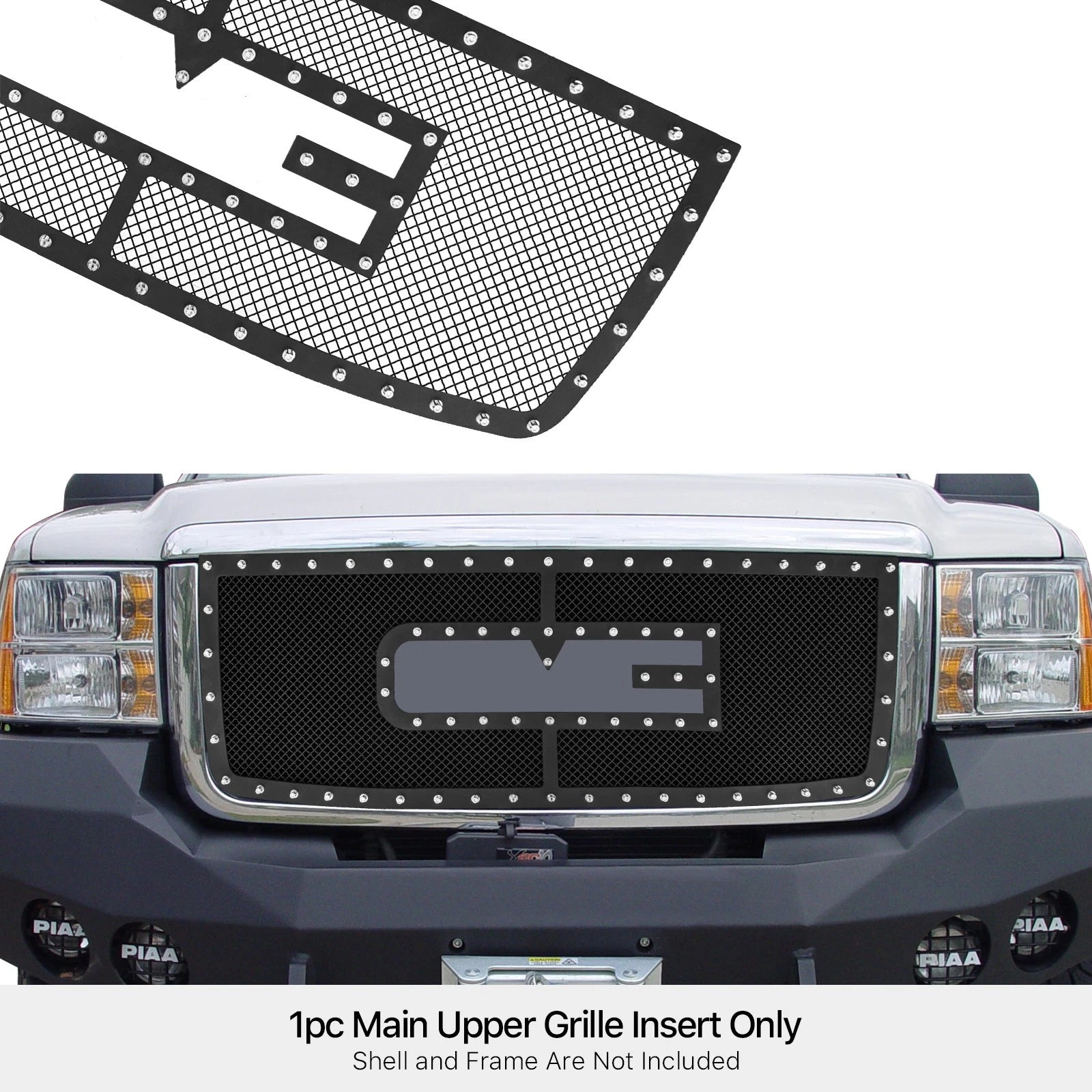 Upper Black Mesh Grille Insert for GMC Sierra 2500/3500 (2007-2010)