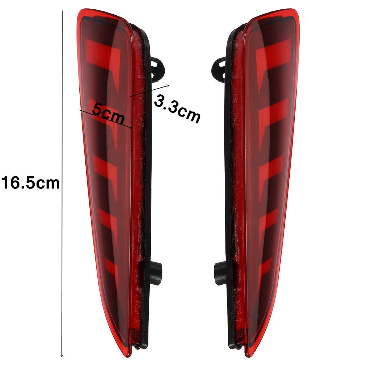 2X Red LED Rear Bumper Reflector Tail Brake Light Lamp for Toyota C-HR (2016–2022)
