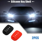 Smart Key Fob Cover for Honda Civic Accord CR-V HR-V Black Red (2 x)