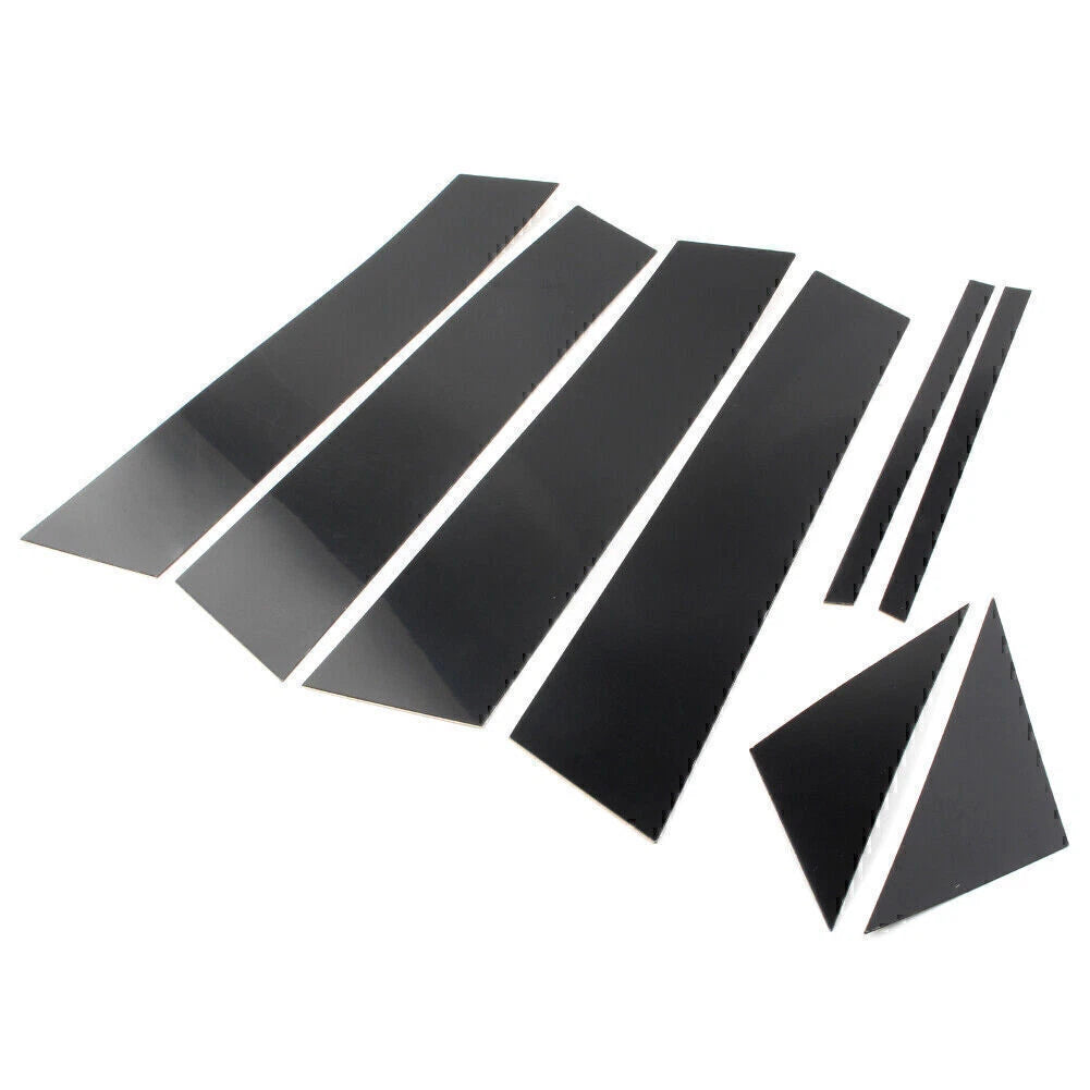 Set of 8 Gloss Black Pillar Posts for Mazda 3 Sedan (2019–2021)