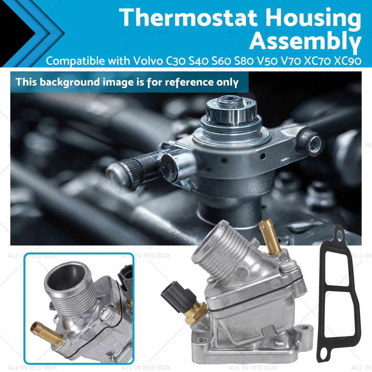 Thermostat Housing Assembly for Volvo XC90 XC70 V70 V50 S80 S60 S40 C30 (2003–2017)