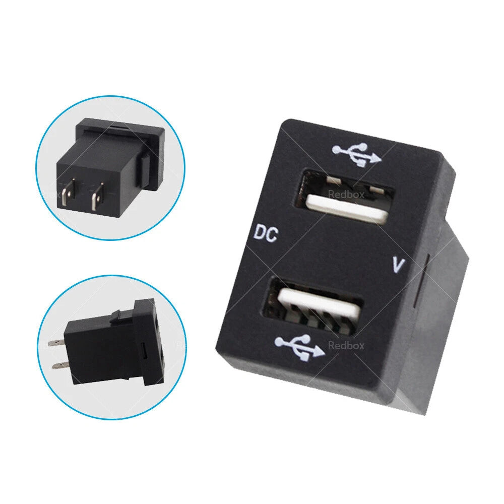 Dual USB Charger + Volt Meter for Toyota Hilux Prado Corolla (12V, 4.2A)