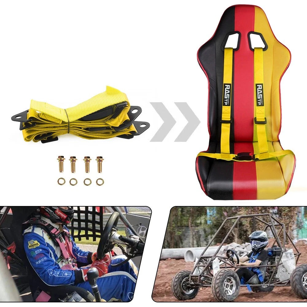 2X 4 Point Buckle Seat Belt Harness for Racing Car UTV ATV Go-Kart