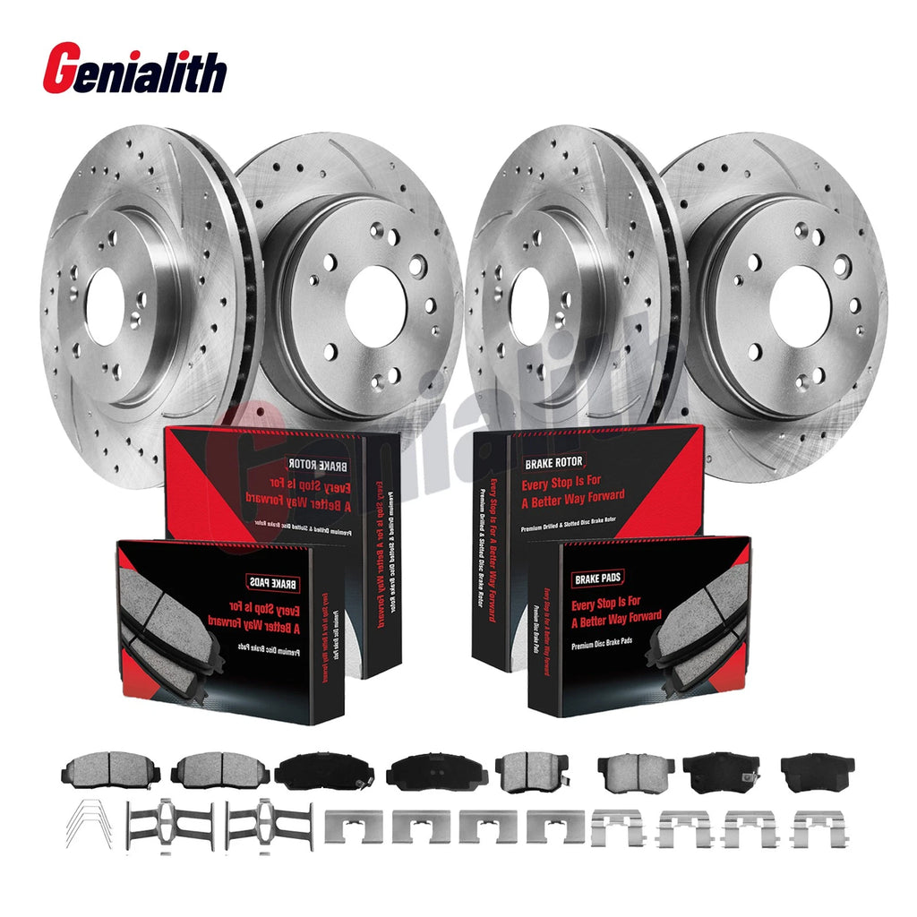 Set of 2 Drilled Rotors & Brake Pads for Acura TL (2004–2008)