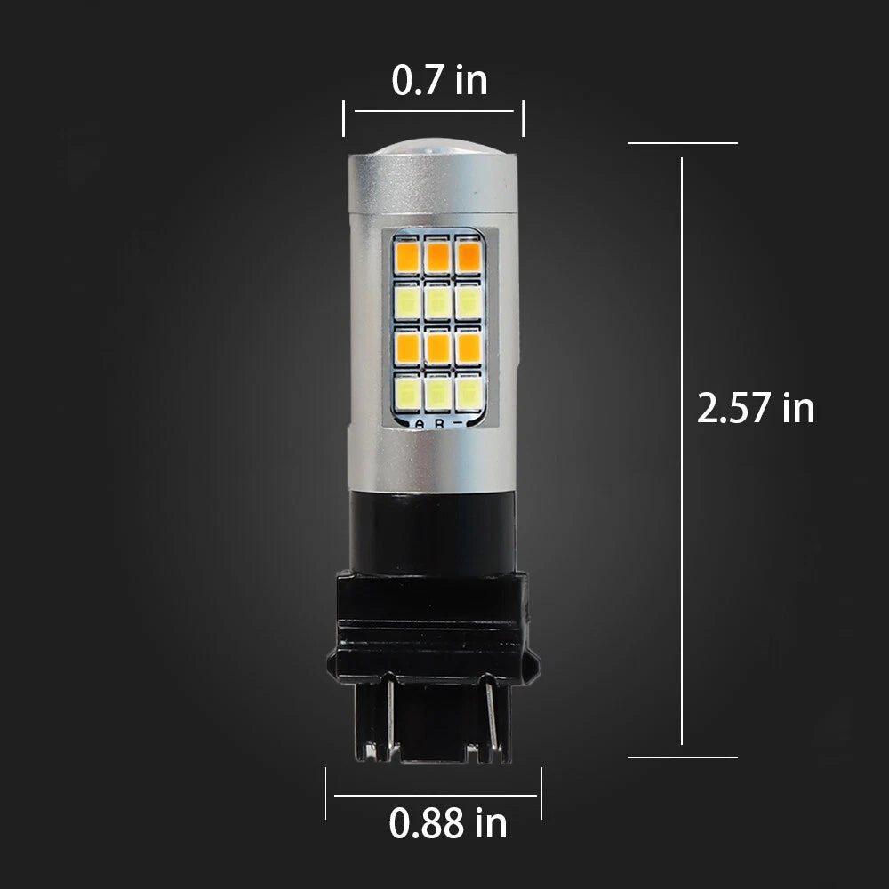2X Dual Color White/Amber 3157 LED Turn Signal Bulbs for Various Models