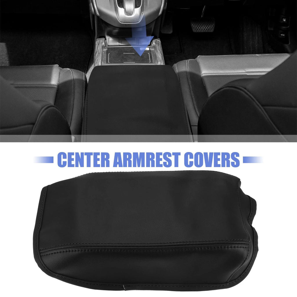 Microfiber Leather Armrest Cover for Honda CR-V (2017–2021) Black