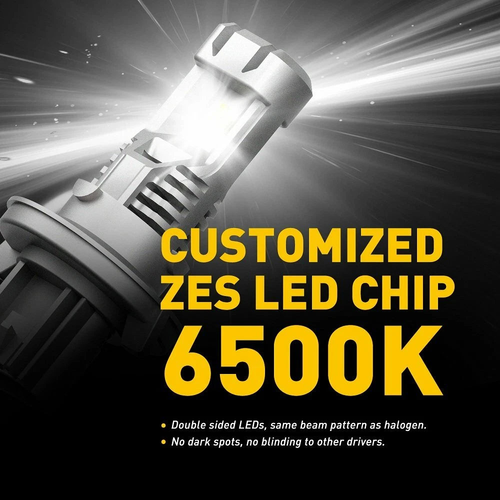 2X LED Headlight Bulbs for H13 Vehicles (24000LM, 6500K)