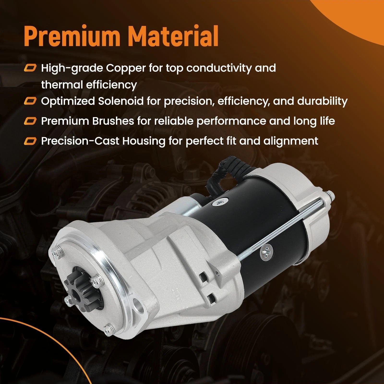 Starter for Gehl 5640E 6640E CL65 CL75 V270 (2005-2010)