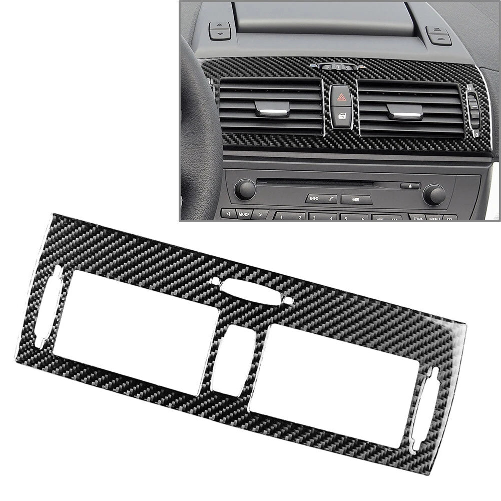 Carbon Fiber Center Console Air Vent Outlet Cover Trim for BMW X3 E83 (2004–2010)