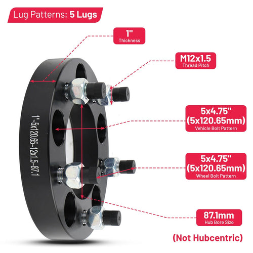 1 Inch Wheel Spacers for Chevy Corvette S10 Blazer Camaro (1993–2002)
