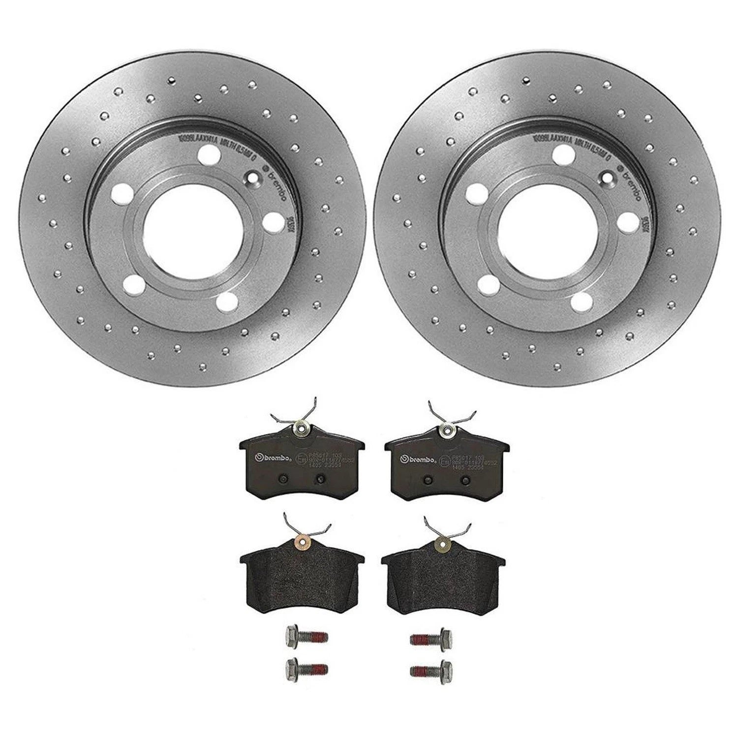 Brembo Rear Brake Kit with Low-Met Pads & Drilled Disc Rotors for Audi A4 Quattro