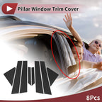 Door Pillar Window Trim for Hyundai Verna 2008-2016 Carbon Fiber Black