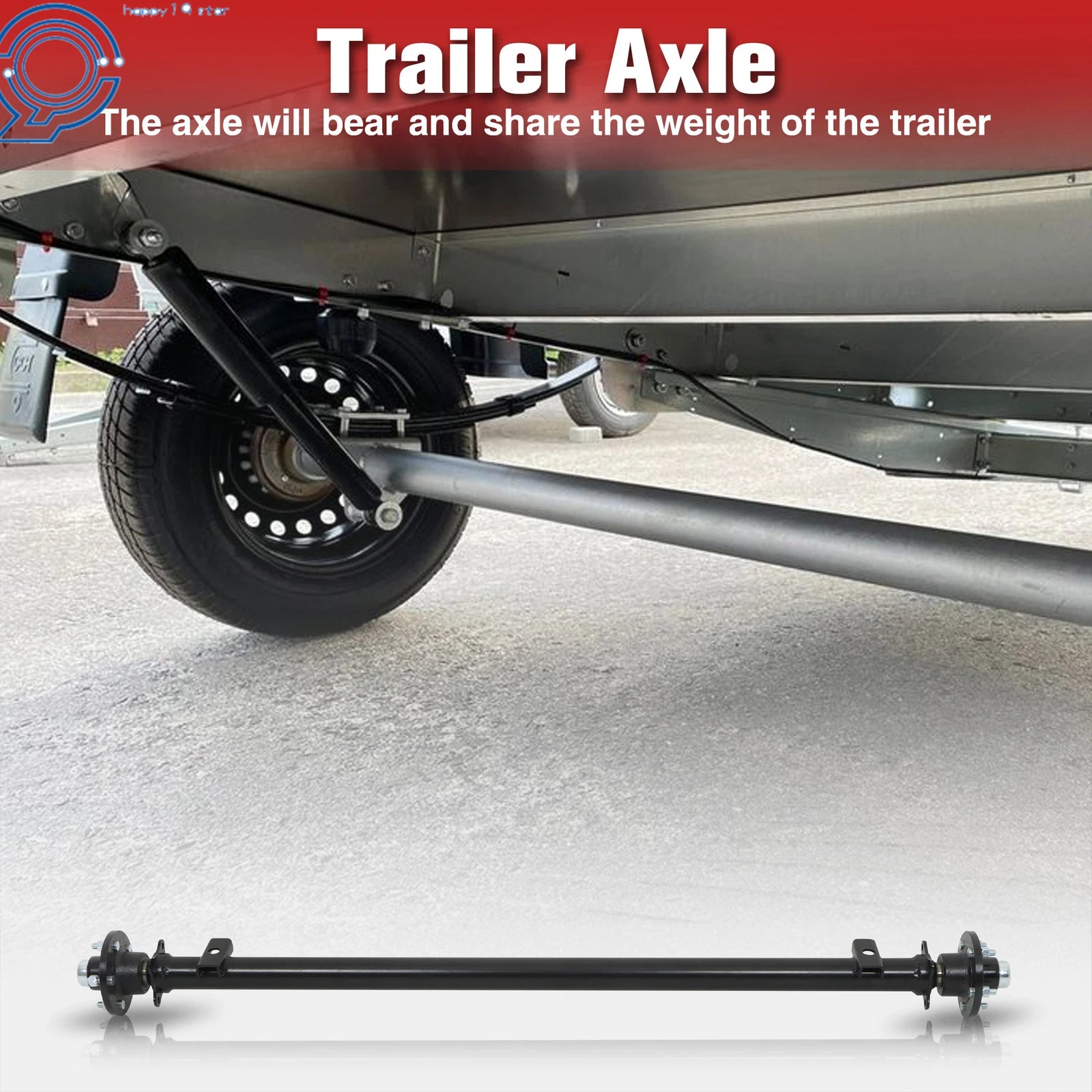 3.5K Trailer Axle for 5 Lug 61" Hub Face (Fits Various Models)