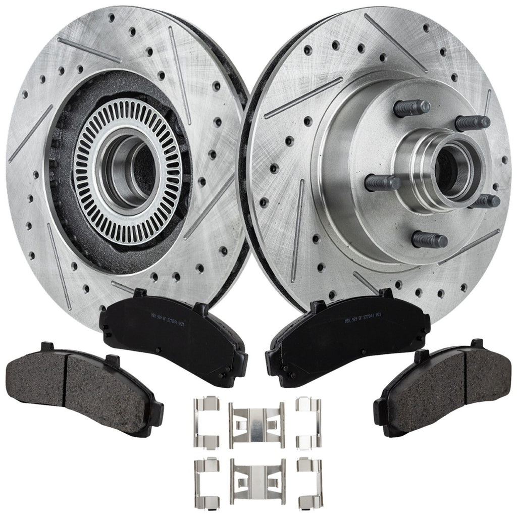 Brake Disc and Pad Kit for Ford Ranger (1998–2002) Cross-drilled
