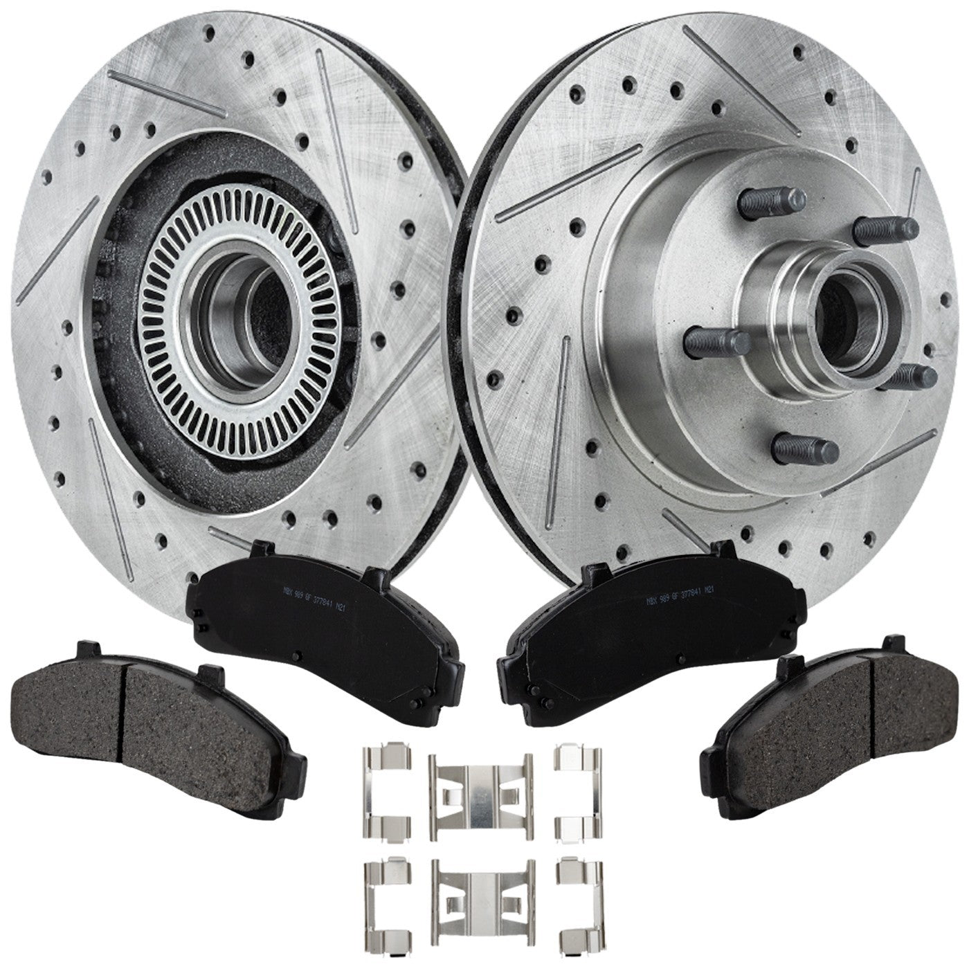 Brake Disc and Pad Kit for Ford Ranger (1998–2002) Cross-drilled