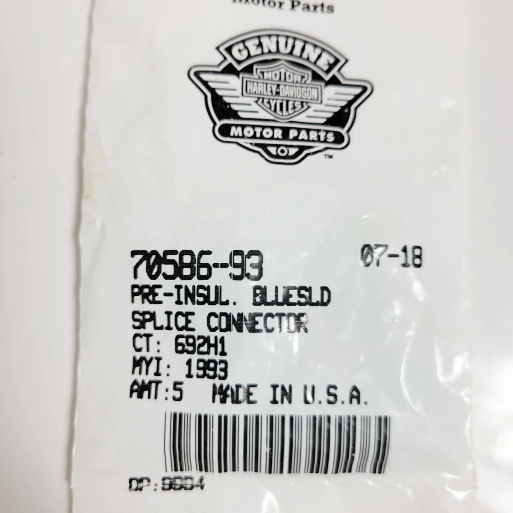 Set of 5 Pre-Insul Bluesld Splice Connectors for Harley-Davidson (1993–1993) 70586-93