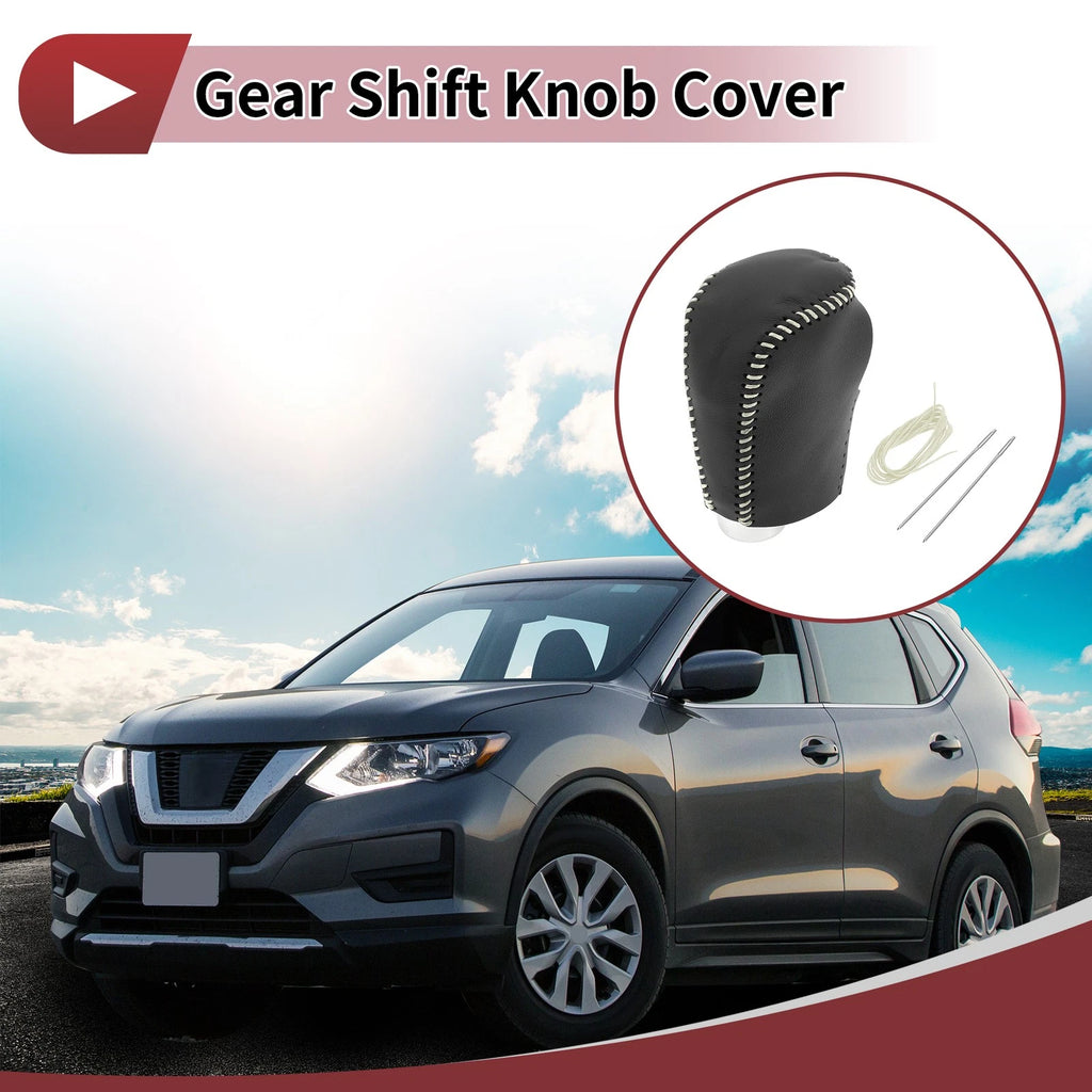 1 Pc Gear Shift Knob Cover for Nissan Rogue Sport (2017–2022) Black Beige