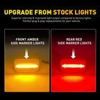 Red Amber LED Fender Marker Lights for Chevy Silverado GMC 2500/3500HD (2015–2024)