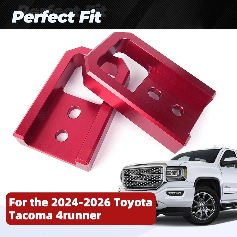 2X Front Tow Hooks for Tacoma 2024-2026, 4Runner 2025-2026, Red