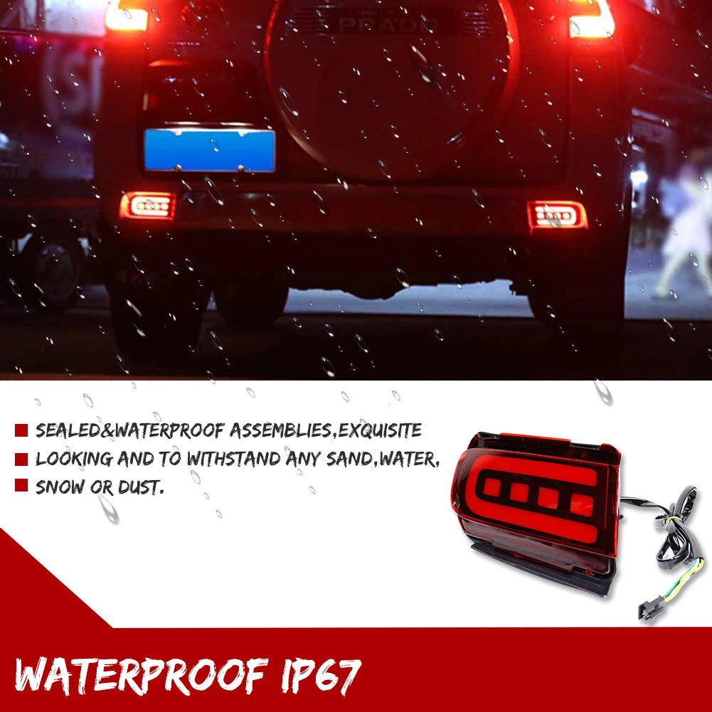Red LED Fog Lights Kit for Toyota Land Cruiser Prado FJ150 (2010–2019)