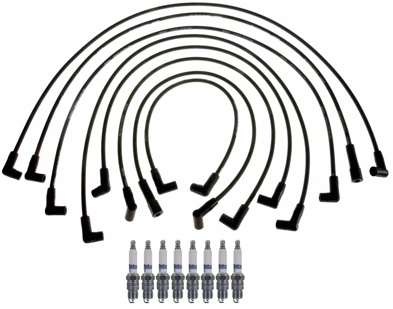 Set of 8 ACDelco Rapidfire Spark Plugs & Ignition Wire Set for Buick GMC V8