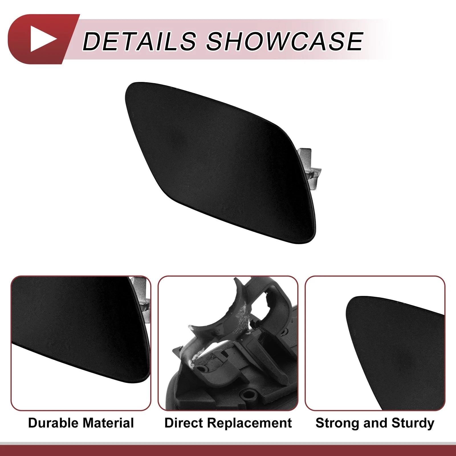 Washer Nozzle Cover Cap No. 51117231080 for BMW Z4 (2009–2016) Black