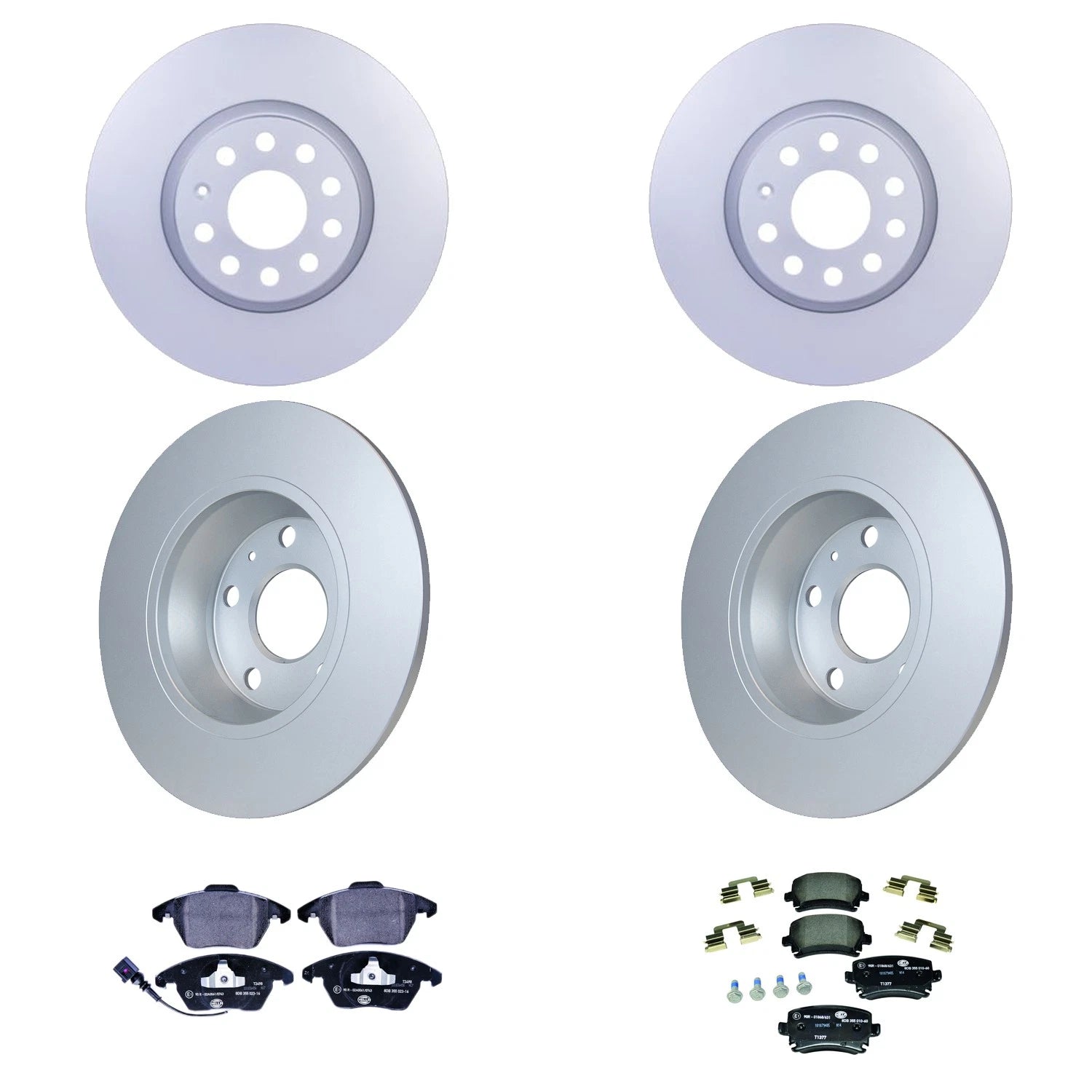 Hella Front Rear Rotors Disc Brake Pad Kit for Audi TT (1999–2006)