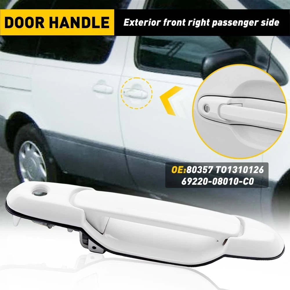 Set of 1 White Exterior Door Handle for Toyota Sienna (1998–2003)