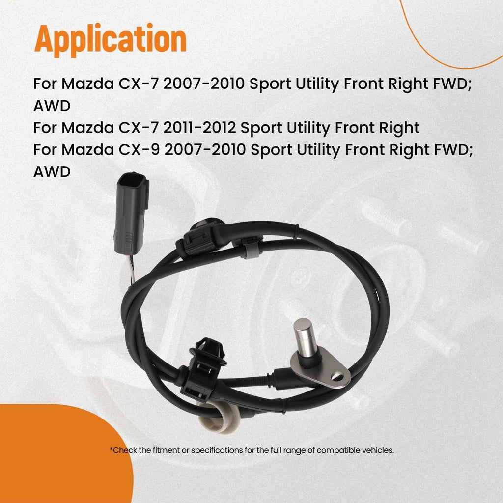 ABS Speed Sensor for Mazda CX-7 (2007–2012), CX-9 (2007–2015) Front Right L206-43-70XB