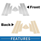 8pcs Door Pillar Window Trim for Ford EcoSport (2018–2022) Silver Tone