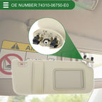 Right Passenger Side Sun Visor No. 74310-06750-E0 for Toyota Camry (2007–2011)
