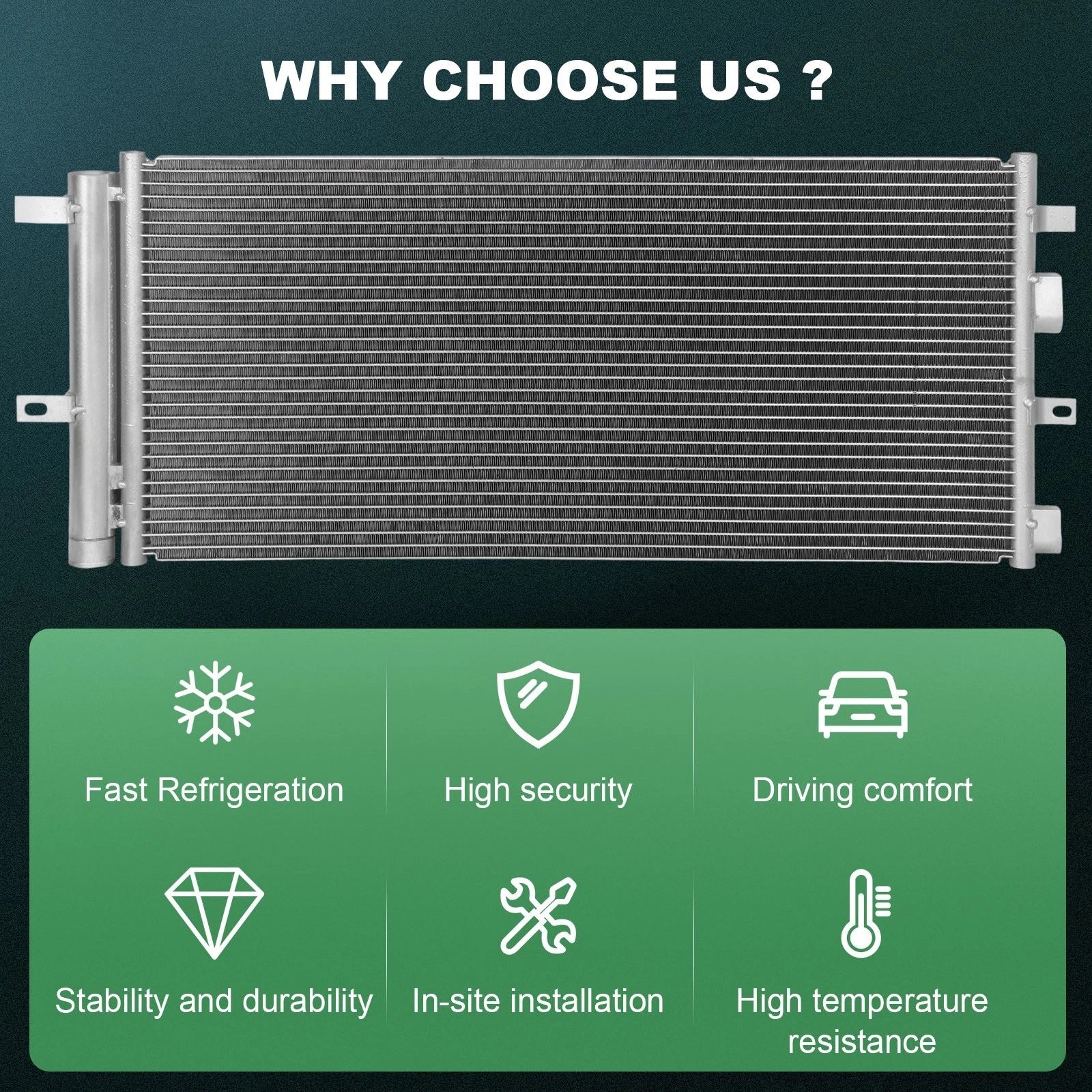 AC Condenser for Ford Fusion Lincoln MKZ Continental (2013–2020)